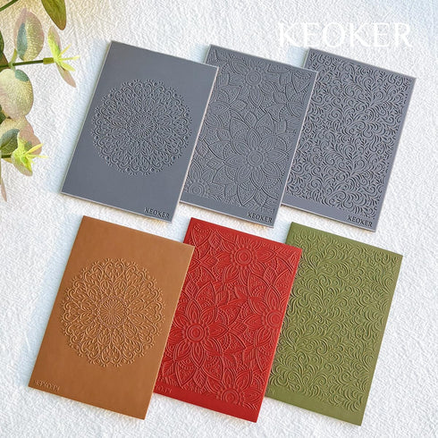 KEOKER Polymer Clay Texture Sheets Set, Works with Boho Polymer Clay Cutter, The Same Effect as Polymer Clay Texture Roller, Boho Texture Sheets f...