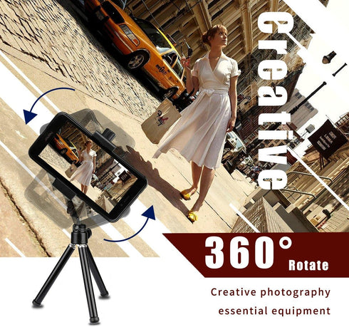 AFAITH Cell Phone Tripod Mount with Remote, Phone Holder Adapter Selfie Monopod with Adjustable Clamp for iPhone 16 15 14 13 12 11 Max Pro Phone X...