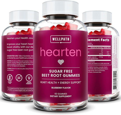 WellPath Beet Root Gummies (Sugar Free - Blueberry Flavor) 1500 mg | Beet Gummies for Blood Pressure Support | Super Nitric Oxide Gummies | Tasty ...