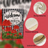 Home Decorative Welcome to Our Porch Geranium Spring Summer House Flag, Flower Black White Buffalo Plaid Check Garden Yard Outside Decoration, Fal...