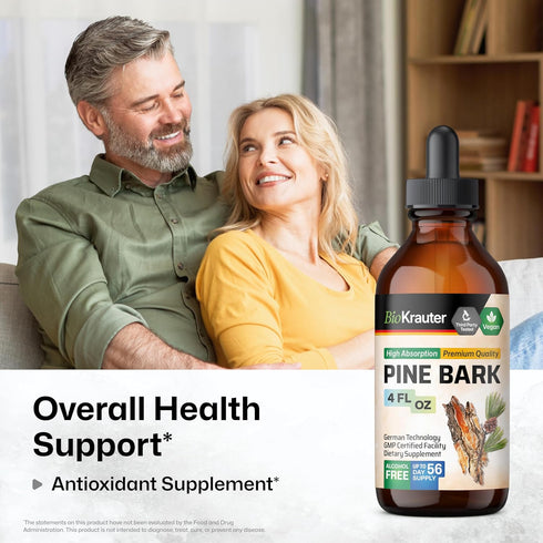 Pine Bark Extracts Tincture - Rich in Antioxidants Liquid Supplement - 400 mg Organic French Maritime Pine Bark Extract Drops - Vegan, Alcohol & S...