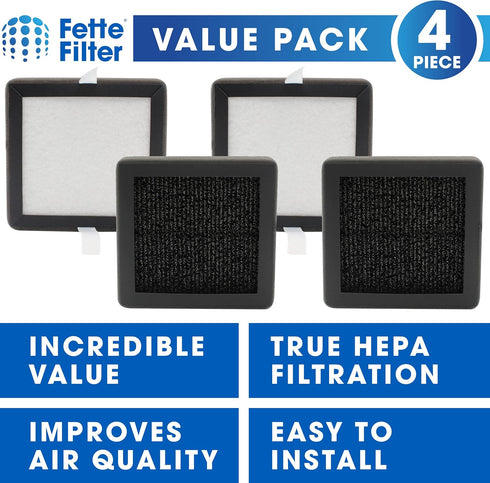 Fette Filter - True HEPA Air Purifier Filters with Activated Carbon Filters Compatible for Potulas Compact Desktop Air Purifier - Pack of 4...