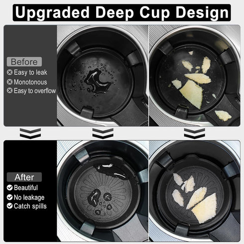 SINGARO Car Cup Holder, 4-Pack Silicone Car Coasters, Universal Non-Slip Recessed Car Interior Accessories (Flower Black)...