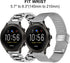 TRUMiRR Silver Band Sets for Fossil Women's Gen 5 Carlyle/Garrett/Julianna Smart Watch, 22mm Solid Stainless Steel Metal + Mesh Watchband Quick Re...