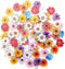 100Pcs Wood Daisy Buttons Painted Wooden Flower Buttons for Crafts Sunflower Wood Buttons 2 Holes Flatback Flower shaped Buttons...