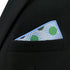S&W SHLAX&WING Pocket Squares for Men Polka Dots Emerald Green Silver Blue Color Edge...