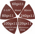 Triangular Oscillating Multi Tool Sanding Pads 3-1/8 Inch 80mm Assorted Grit 60/80/100/120/240 Grits Pack of 55 Pcs No.XG5501...