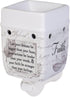 Elanze Designs Dream Bigger Actions Louder Faith Stronger Grey Leaves White Ceramic Stone Plug-in Warmer...