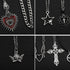 14 Pcs Grunge Goth Necklace Set Y2k Grunge Jewelry Gothic Cross Y2k Star Emo Accessories Y2k Jewelry Set for Women Men...
