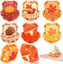 Whaline 600Pcs Fall Thanksgiving Autumn Mini Square Cupcake Liners Pumpkin Leaf Acorn Cupcake Wrappers Harvest Muffin Baking Cup for Holiday Weddi...