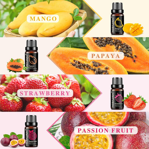 Top 8 Fragrance Oil Set, 10ml/0.33fl.oz Fruits Fragrance Oils Essential Oils for Diffusers for Home, Soap Candle Making Scents...