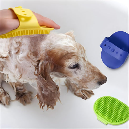 JASLAH 3 PCS Set, Pet Massage Brush Dog Bath Brush for Long/Short Hair Pet Shampoo Brush Soft Silicone Comb for Pets Grooming Bathing Tool Dog Hai...