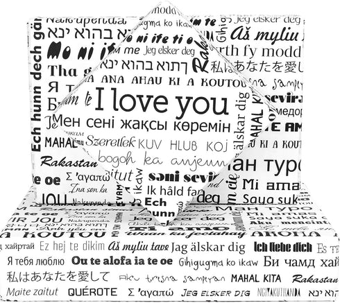 100Sheets 20 * 14 Inches I Love You Printed Tissue Paper for Gift Bags Different Languages of I Love You Romantic Words Tissue Paper for Gift Wrap...