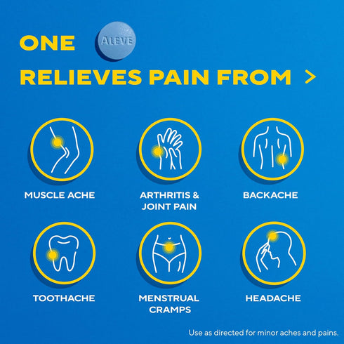 Aleve Pain Reliever & Fever Reducer Tablets, Naproxen Sodium, Headache, Back and Body Pain Relief Medicine, 270 Count...