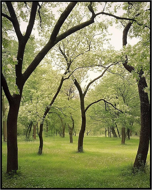 Posterizer 1 pcs-orchard tree scene-lush nature art-soft serene poster 1-Collectibles & Fine Art-Landscape & Nature Art-Gift for Art Lovers- unfra...