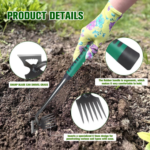 Gardening Hand Weeder Tools,Garden Weed Puller Tool,New Weeding Artifact Uprooting Weeding Tool,Durable Manganese Steel Hand Weeder Tool,Manual Mu...