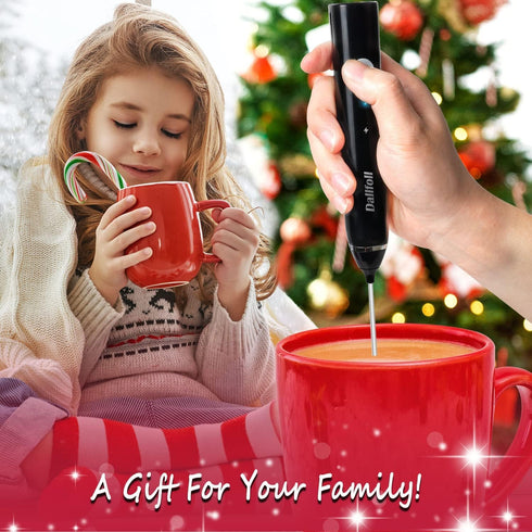 Milk Frother Handheld,Dallfoll USB Rechargeable Electric Foam Wand Maker for Coffee, 3 Speeds Mini Milk Foamer Drink Mixer with 2 Whisks for Bulle...