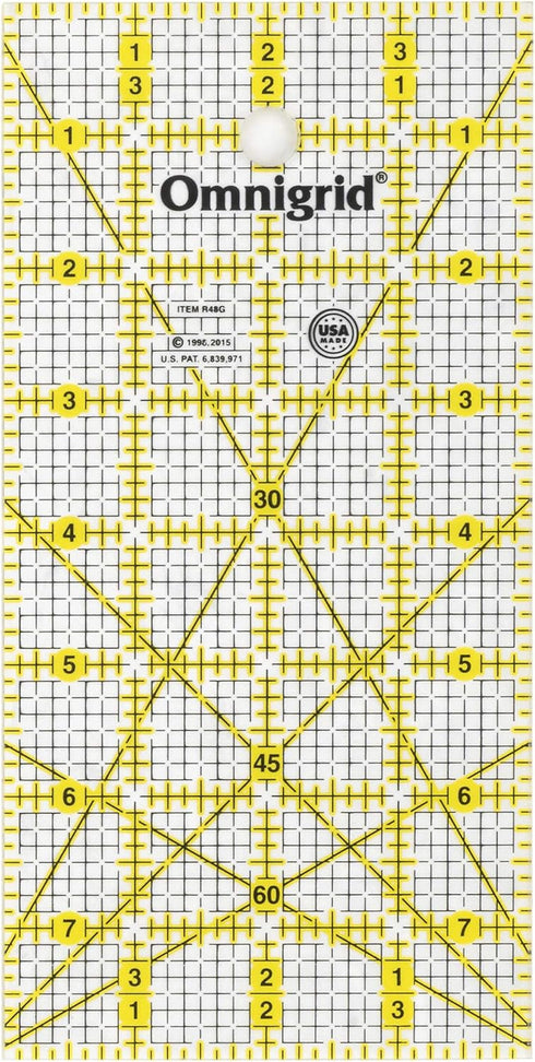 Omnigrid Rectangle Value Pack (1"x6", 4"x8", 6"x12") Quilting Ruler, Clear...