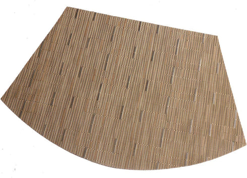 SHACOS Round Table Placemats Set of 4 Wedge Shape Woven Vinyl Place Mats Heat Resistant Wipe Clean Round Table Mats Home Table Decor (4, Tan)...