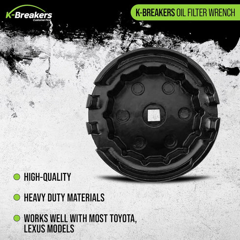 64mm Heavy Duty Toyota Oil Filter Wrench, Black, Plastic, Aluminum...