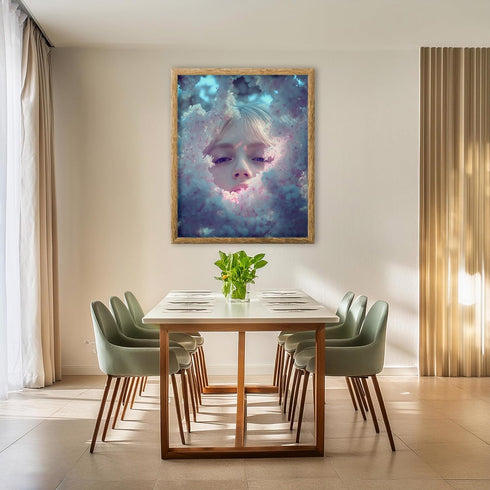 Posterizer 1 pcs-looking through the flowers-dainty art-Abstract & Modern Art-Gift for Men Women Teens-Living Room Bedroom Decor- unframed wall ar...