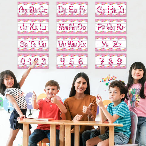 Outus 12 Pcs Candy Alphabet Bulletin Board Set Candyland Letter Cutout Alphabet Number Candy Classroom Decor Number Bulletin Board Set Nursery Hom...