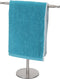 Hand Towel Holder Stand for Bathroom Vanity Countertop Stainless Steel T-Shape Free Standing Towel Rack Stand Towel Bar for Bathroom Kitchen (Brus...