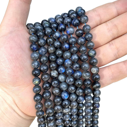 6MM 60PCS Natural Labradorite Gemstone Energy Crystal Healing Power Spacer Loose Beads for Jewelry Making DIY Bracelet 15 Inches 1 Strand A Grade...