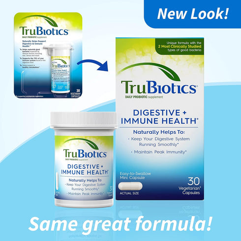 TruBiotics Probiotics for Digestive & Immune Health, Supports Regularity & Helps Relieve Abdominal Discomfort, Gas & Bloating, 2 Clinically Studie...