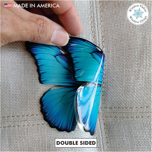 Butterfly Window Clings (36 pcs), Large Decals for Glass, Blue, Red, Orange, Teal, Anti Collision, Decorative, Reusable, Fade Resistant, Indoor Us...