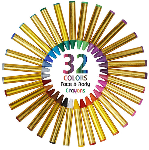 Dress-Up-America Face Paint Crayon Kit - Safe, Non-Toxic, Face and Body Paint Crayons Made in Taiwan - Halloween Makeup Face Painting Kit for Kids...