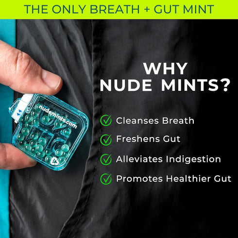 NUDE MINTS | Double Action Liquid Capsules | Mouth Watering Mint - Lasts 3X Longer - 3X Stronger - Extreme Bad Breath Solution for Adults - Sugar ...