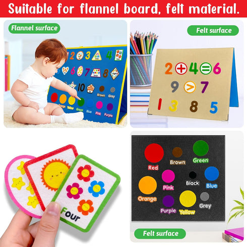 PENGFULL Felt Learning Numbers,44 Felt Board Pieces for Felt Flannel Board,Math Addition and Subtraction Colors Learning for Kindergarten,Preschoo...