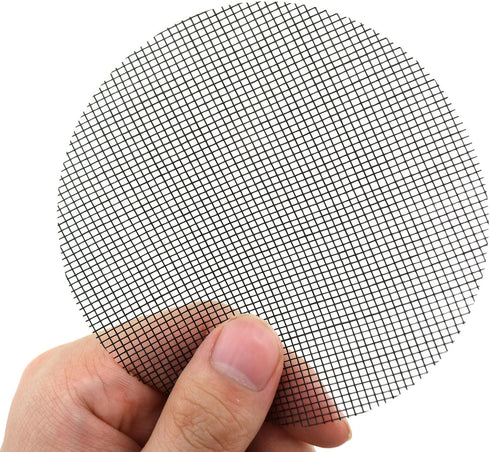 100pcs Round Flower Pot Hole Mesh Pad 4" Diameter Black Bonsai Pot Bottom Grid Mat...