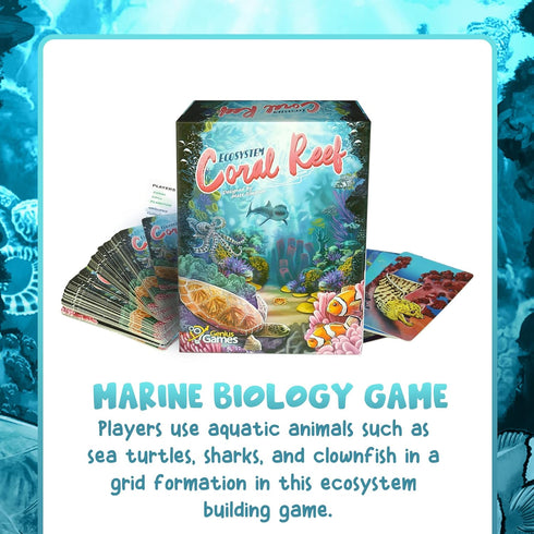 Genius Games Ecosystem: Coral Reef - A Mensa Recommended Family Card Game About Aquatic Animals, Their Habitats & Food Chain | A Light Educational...
