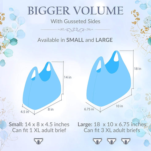 Heaven Scent Hygiene Bags Discreet Waste Disposal (Made in the USA) for Adult Briefs and Feminine Products - Mild Baby Powder Scent - Small, 50 Ba...