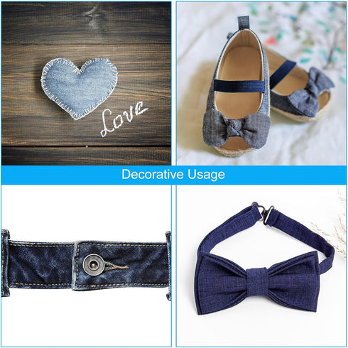 PATIKIL 3/8", 1", 1.5" Denim Ribbon Set, 3 Roll 3 Sizes Total 16.5 Yard Layering Jean Fabric Craft Strip for Bow DIY Making Hair Clip Garment Sewi...