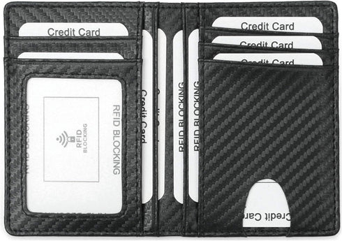 Minimalist Front Pocket Wallet - RFID Blocking Genuine Leather Slim Bifold Wallet for Men Women...
