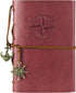 MALEDEN Leather Journal Refillable, Premium Spiral Notebook Classic Binder Vintage Embossed Travelers Journal with Blank Paper and Retro Pendants ...