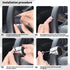 Stainless Steel Steering Wheel Spinner Sport Maneuvering Knob 100% Cow Leather Cover Swivel Suicide Knob Universal Fit for Cars, Trucks, Boats (Bl...
