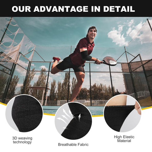 Elbow Compression Sleeves, Elbow Brace for Men Women, Tennis Golfer's Elbow Support, Arm Support Sleeves For Sports Protection And Pain Relief (Bl...
