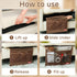 HAKACC Bedside Organizer, Bedside Storage Caddy Organizer with Hanging Pocket, Remote Holder for Bed Accessories, Brown...