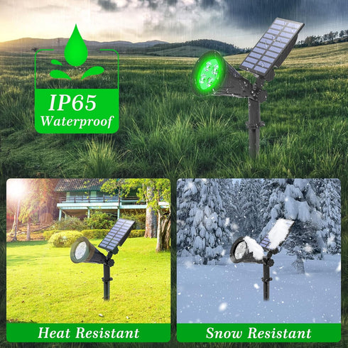T-SUN Solar Spotlight LED Outdoor Wall Light, IP65 Waterproof, Auto-on At Night/Auto-off by Day, 180°angle Adjustable for Tree, Patio, Yard, Garde...
