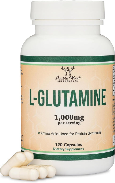 L Glutamine Capsules - No Fillers (1000mg Servings, 120 Capsules) Non-GMO, Gluten Free, Keto Safe, Vegan Friendly, Third Party Tested (for Enduran...