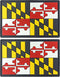 JBCD Maryland Flag Patch Tactical PVC Rubber Hook and Loop Fastener Patch, 2 Pack...