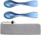 OUTXE 2-Pack Titanium Ultra Lightweight Camping Utensil, Eco-Friendly Spork for Backpacking, Hiking, Outdoors Ice-Crystal Blue....