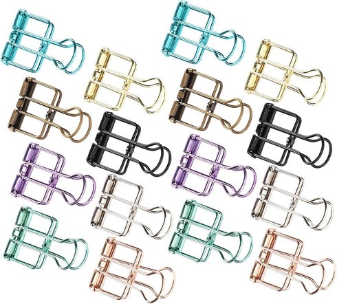 Tissting 16 Pcs Binder Clips,8 Colors Hollow Design,Paper Binder Clips,Paper Clamps for Office, Home, School(S,0.8 * 1.1in)...