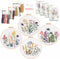 Harimau 4pcs Beginner Embroidery Kit,Flower Pattern,Cross Stitch Kits, Including Stamped Embroidery Cloth with 2 Embroidery Hoops, Multicolor Colo...