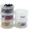 Paylak Containers Storage Small Impact Resistant Stackable Clear 5 For Beads Crafts Findings Small Items 2.50" Round...