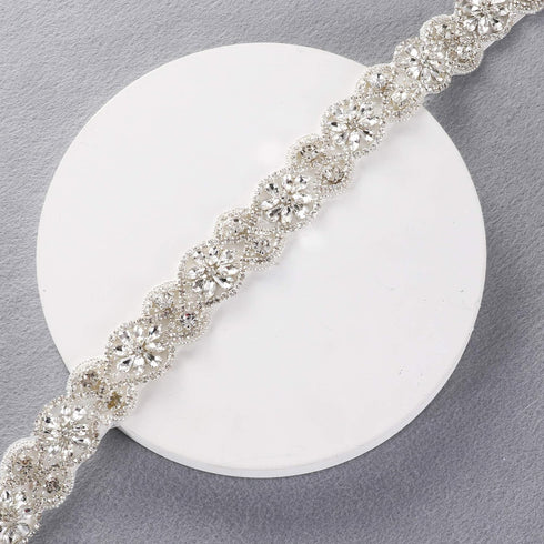 yanstar Handmade Wedding Belt Bridal Belts and Sashes Crystal Rhinestone Ribbon Belt for Wedding Dress Bridesmaid Prom Gowns...